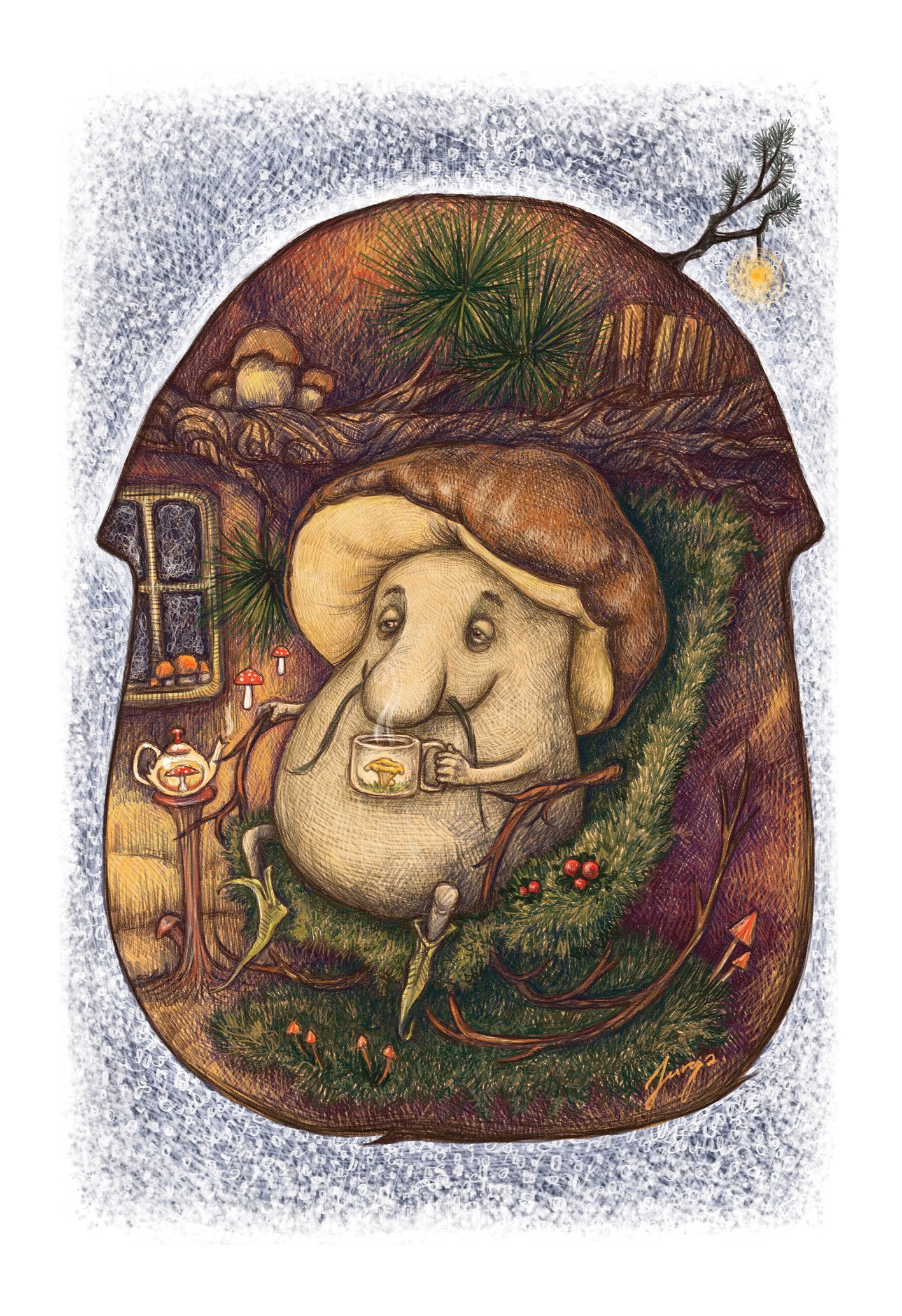 Atvirukas "Kalėdinis baravykas"