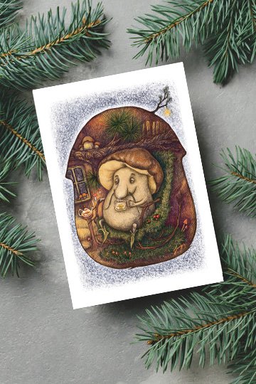 Atvirukas "Kalėdinis baravykas"